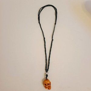 Resin Pirate skull Head Halloween necklace.